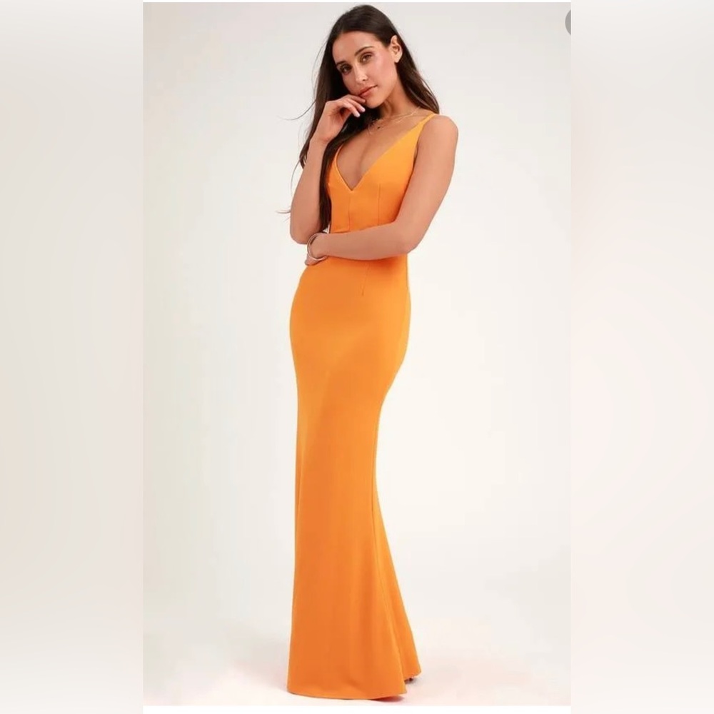 Lulus deep v fitted gown